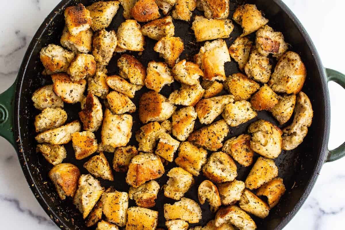 Crispy Pan-Fried Homemade Croutons